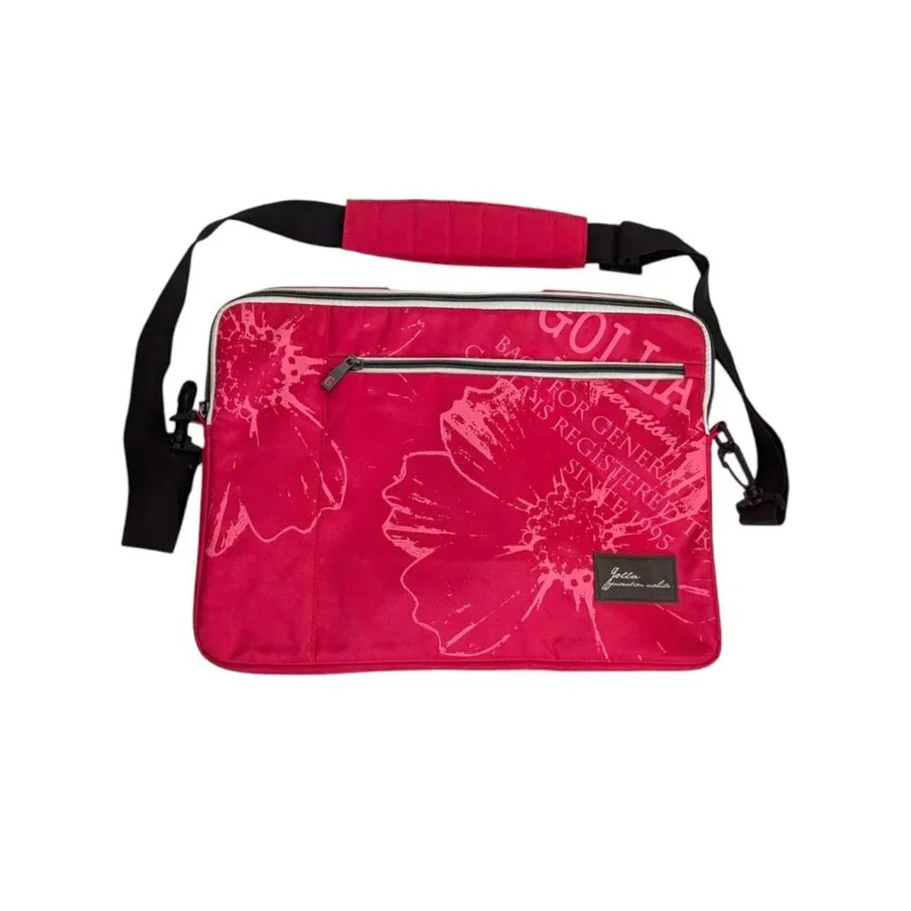 Golla Pink Floral Laptop Messenger Bag With Adjustable Strap 15